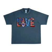 Midnight Navy 4th Of July love gnome Urban Heavy Tee - HowdyJamesFarm