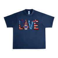 Navy 4th Of July love gnome Urban Heavy Tee - HowdyJamesFarm