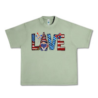 Oil Green 4th Of July love gnome Urban Heavy Tee - HowdyJamesFarm
