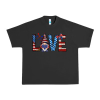 Pigment Black 4th Of July love gnome Urban Heavy Tee - HowdyJamesFarm