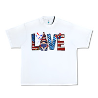 White 4th Of July love gnome Urban Heavy Tee - HowdyJamesFarm