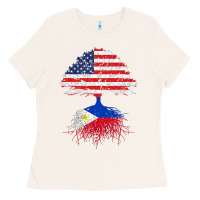 Bone Filipino Roots American Grown Philippines Flag Gift Ladies Tee - longCreatives