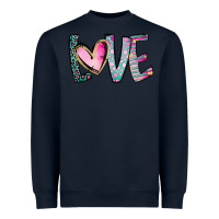 Navy Valentine Love Heavyweight Sweatshirt - CowhideDigitalArt