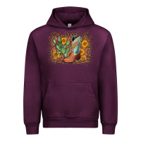 Mauve Wine cowboy boots cactus leopard Urban Hoodie - AdoDesignShop