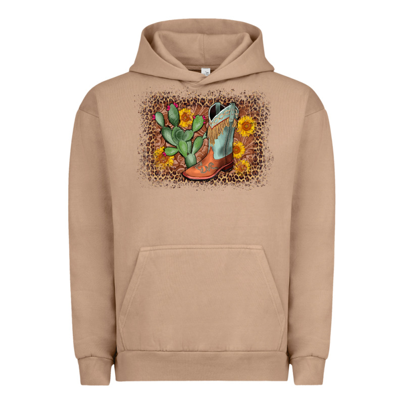 Cowboy Boots Cactus Leopard Urban Hoodie by AdoDesignShop | Teevron