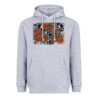 Heather Grey leopard cowhide background Heavyweight Hoodie - BarkalooDesign