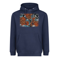 Navy leopard cowhide background Heavyweight Hoodie - BarkalooDesign