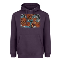 Plum leopard cowhide background Heavyweight Hoodie - BarkalooDesign