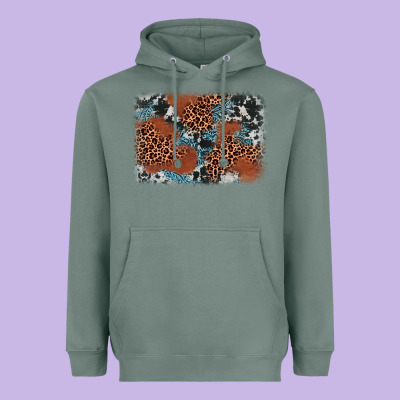 Leopard Cowhide Background Heavyweight Hoodie Designed By Barkaloodesign