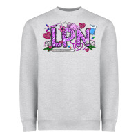 Heather Grey Valentine LPN Heavyweight Sweatshirt - CowhideDigitalArt