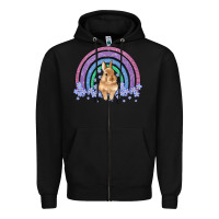 Black bunny rainbow Zipper Hoodie - Artiststas
