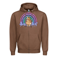 Chestnut bunny rainbow Zipper Hoodie - Artiststas