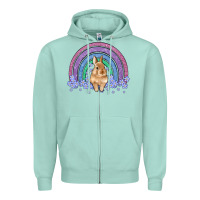 Seafoam bunny rainbow Zipper Hoodie - Artiststas