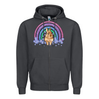 Smoke bunny rainbow Zipper Hoodie - Artiststas