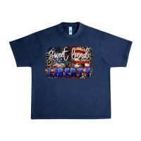 Navy Sweet land of liberty 4th of july Urban Heavy Tee - CowGirlArtShop