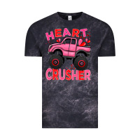 Heart Crusher Pink Monster Truck Valentine's Day Vintage Tee | Teevron