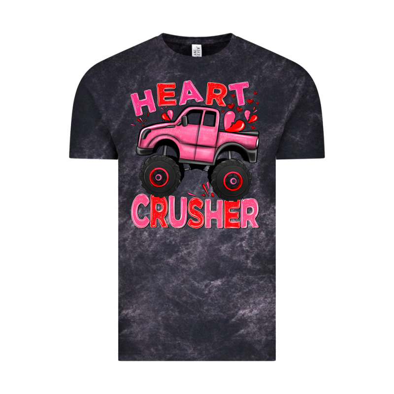 Heart Crusher Pink Monster Truck Valentine's Day Vintage Tee by HowdyJamesFarm | Teevron