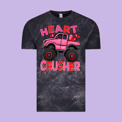 Heart Crusher Pink Monster Truck Valentine's Day Vintage Tee Designed By Howdyjamesfarm