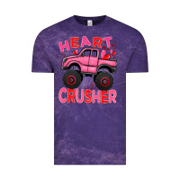 Cloud Purple Heart crusher pink monster truck Valentine's Day Vintage Tee - HowdyJamesFarm