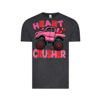 Vintage Black Heart crusher pink monster truck Valentine's Day Vintage Tee - HowdyJamesFarm