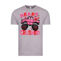 Vintage Zinc Heart crusher pink monster truck Valentine's Day Vintage Tee - HowdyJamesFarm