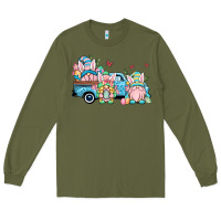 Army Green Easter gnomes truck Long Sleeve Tee - OliviaCreatesArt