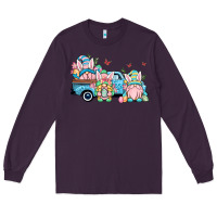 Plum Easter gnomes truck Long Sleeve Tee - OliviaCreatesArt