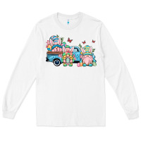 White Easter gnomes truck Long Sleeve Tee - OliviaCreatesArt