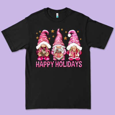 Happy Holidays With Gnomes Premium Tee Designed By Nancycooperartshop