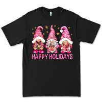 Black Happy holidays with gnomes Premium Tee - NancyCooperArtShop