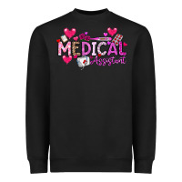 Black Valentine Medical Assistant Heavyweight Sweatshirt - CowhideDigitalArt