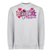 Heather Grey Valentine Medical Assistant Heavyweight Sweatshirt - CowhideDigitalArt