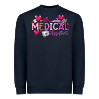 Navy Valentine Medical Assistant Heavyweight Sweatshirt - CowhideDigitalArt