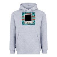Heather Grey gemstone turquoise serape custom photo frame coaster Heavyweight Hoodie - BarkalooDesign