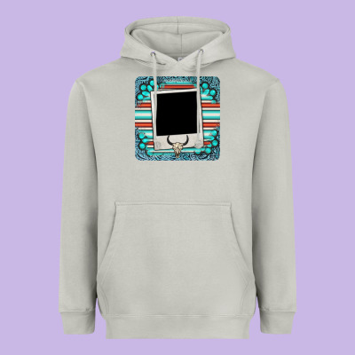 Gemstone Turquoise Serape Custom Photo Frame Coaster Heavyweight Hoodie Designed By Barkaloodesign