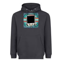 Smoke gemstone turquoise serape custom photo frame coaster Heavyweight Hoodie - BarkalooDesign