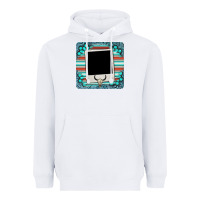 White gemstone turquoise serape custom photo frame coaster Heavyweight Hoodie - BarkalooDesign