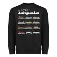 Black Evolution of the 60s Impala,1960,Hot Rod,Muscle Car,mashup Heavyweight Sweatshirt - longCreatives