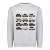 Heather Grey Evolution of the 60s Impala,1960,Hot Rod,Muscle Car,mashup Heavyweight Sweatshirt - longCreatives