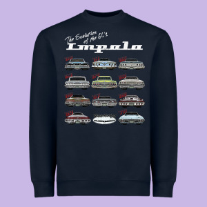 Evolution Of The 60s Impala,1960,hot Rod,muscle Car,mashup Heavyweight Sweatshirt Designed By Longcreatives