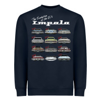 Navy Evolution of the 60s Impala,1960,Hot Rod,Muscle Car,mashup Heavyweight Sweatshirt - longCreatives