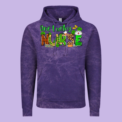 St. Patrick's One Lucky Nurse Vintage Hoodie Designed By Oliviacreatesart