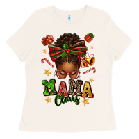 Bone mama claus afro messy bun Ladies Tee - texasbilliewilder