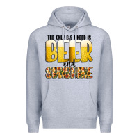 Heather Grey The Only c B s I NeedIs Beer And Sunshine Premium Hoodie - CowhideDigitalArt