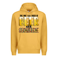 Mustard The Only c B s I NeedIs Beer And Sunshine Premium Hoodie - CowhideDigitalArt