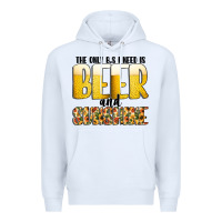White The Only c B s I NeedIs Beer And Sunshine Premium Hoodie - CowhideDigitalArt