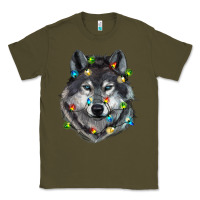 Army Green Christmas with wolf Classic Tee - RanaPortraitStore