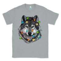 Heather Grey Christmas with wolf Classic Tee - RanaPortraitStore