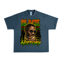 Midnight Navy Black history afro man Urban Heavy Tee - HowdyJamesFarm