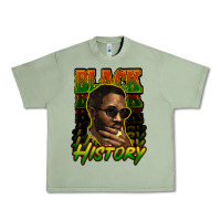 Oil Green Black history afro man Urban Heavy Tee - HowdyJamesFarm